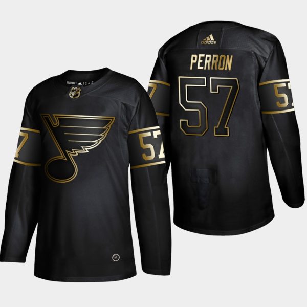 Herren St. Louis Blues Eishockey Trikot David Perron #57 Authentic 2019 Golden Edition Schwarz Player – Herren